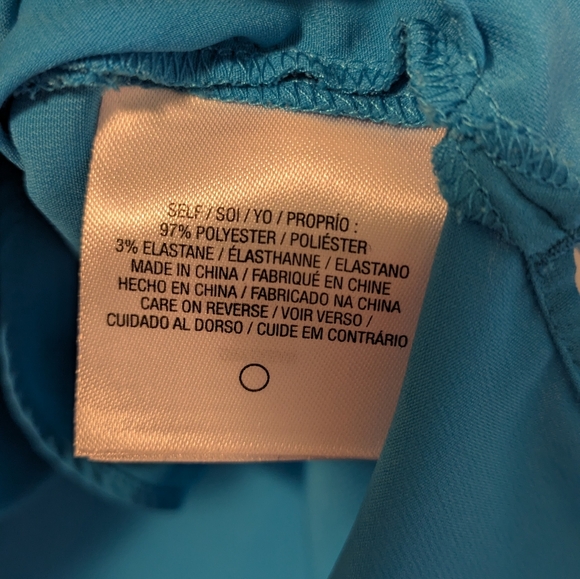 Tahari Blue Sleeveless Drape Top - Picture 4 of 5